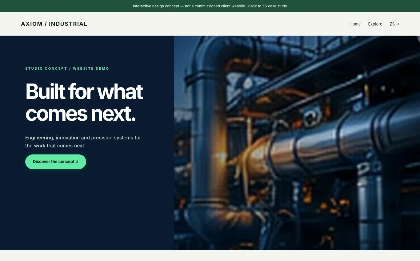 Industrial Solutions — studio concept preview