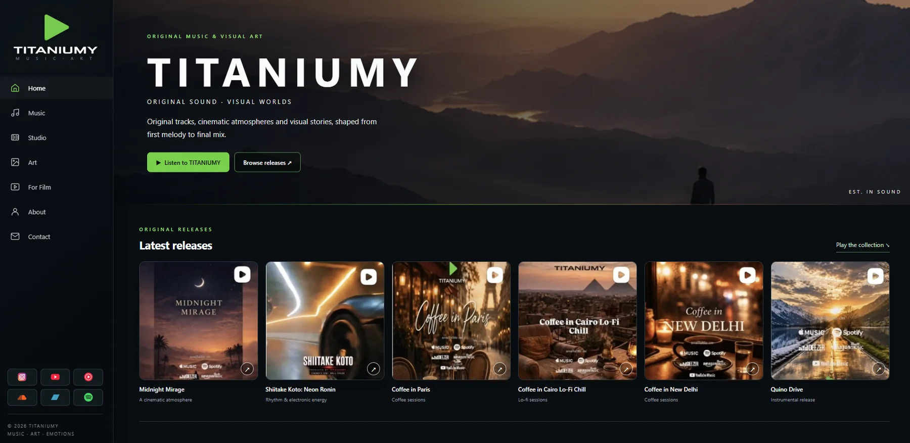 TITANIUMY Music & Art — archival visual or website screenshot