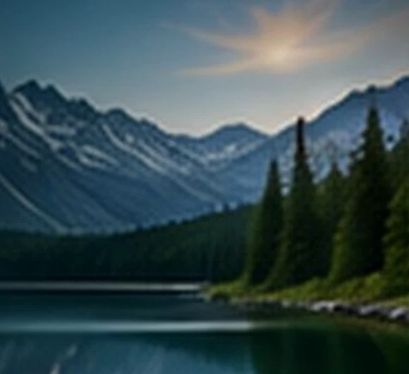Mountain and lake travel destination